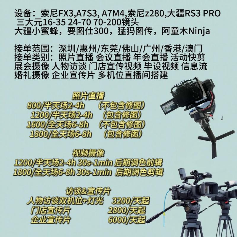 1000元起，專業攝影攝像服務覆蓋深圳廣州惠州——會議拍攝、活動跟拍首選